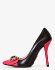 PRD Black/Pink Leather Button Pumps Size 36