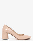 PRD Beige Patent Leather Round Toe Pumps Size 39