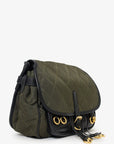 PRD Green Nylon/Leather Quilted Impunture Corsaire Crossbody