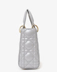 Christian D1OR 2019 Grey Leather Cannage Mini Lady D1OR with Strap