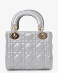 Christian D1OR 2019 Grey Leather Cannage Mini Lady D1OR with Strap