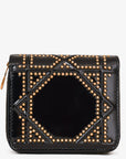 Christian D1OR 2017 Black Patent Leather Studded D1ORama Small Wallet