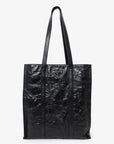 PRD Black Crinkle Nappa Leather Small Tote Bag