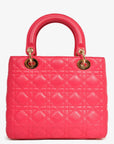 Christian D1OR 2013 Pink Leather Medium 'Lady D1OR' Top Handle Bag