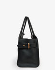 PRD Black Leather Medium Tote Bag