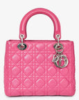 Christian D1OR 2013 Pink Cannage Leather Lady D1OR Top Handle with Strap