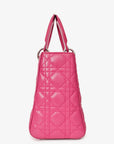 Christian D1OR 2013 Pink Cannage Leather Lady D1OR Top Handle with Strap