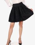 Christian D1OR Black Lace Pleated Mini Skirt Size 4