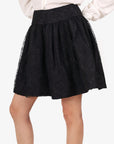 Christian D1OR Black Lace Pleated Mini Skirt Size 4