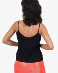 Christian D1OR Black Ribbed Knit Cropped Tank Top Size 10