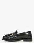 Christian D1OR Black Leather 'D-Academy' Tassel Loafers Size 35.5