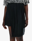 Christian D1OR Black Silk Pleated Asymmetrical Skirt Size 8 US