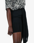 Christian D1OR Black Silk Pleated Asymmetrical Skirt Size 8 US