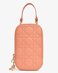 Christian D1OR 2020 Pink Cannage Leather Call'in D1OR Phone Holder with Chain Strap