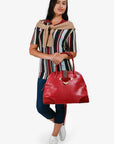 Christian D1OR 2007 Red Leather Large Western Top Handle Bag