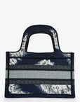 Christian D1OR Blue Embroidered Canvas Tie-Dye Mini Book Tote