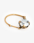 Christian D1OR Antique Gold Tone Metal Crystal Ring