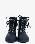 Christian D1OR Blue Oblique D-Venture Jacquard Boots Size 37.5