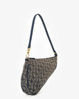Christian D1OR Blue D1ORissimo Canvas Saddle Pochette