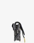 Christian D1OR 2022 Navy Oblique Jacquard Saddle Belt Pouch