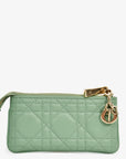 Christian D1OR 2022 Green Leather Cannage Coin Pouch