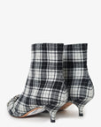 Christian D1OR Black/White Plaid 'D1OR Gang' Tartan Ankle Boots Size 38.5