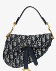 Christian D1OR 2019 Blue Oblique Jacquard Mini Saddle Bag With Strap