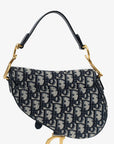 Christian D1OR 2019 Blue Oblique Jacquard Mini Saddle Bag With Strap