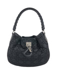 Christian D1OR Cannage Logo Charm Shoulder bag Hobobag Black Vintage j5gaea