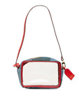 Blue LV Monogram Denim Patchwork Beach Pouch Shoulder Bag