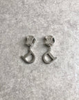 Christian D1OR CD Logo Rhinestone Earrings Silver Vintage ztahea