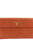 PRD Continental Logo Saffiano Leather Wallet