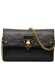 Black LV Monogram Empreinte Vavin Wallet on Chain Crossbody Bag