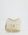 *RARE* CH Vintage White Caviar Mini Square Flap Bag with 24K Gold Hardware