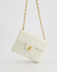 *RARE* CH Vintage White Caviar Mini Square Flap Bag with 24K Gold Hardware