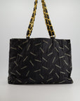 *RARE* CH Vintage Black Bag in Quilted Canvas Logo Print with Gold Hardware