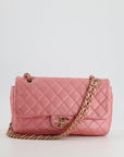 *LIMITED EDITION* CH Pink Metallic Single Flap Shoulder Bag in Lambskin Leather with Gold and Precious Stone Hardware
