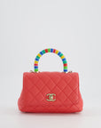 *RARE* CH Pink Extra Mini Coco Multi-Colour Handle Bag in Lambskin with Champagne Gold Hardware