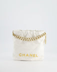 *HOT* CH Mini 22 Bag in White Calfskin with Gold Hardware