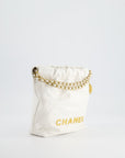 *HOT* CH Mini 22 Bag in White Calfskin with Gold Hardware