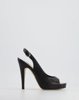 *FIRE PRICE* CH Black Open-Tie Sling Back with CC Stitched Logo Size EU 35.5