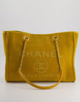 *HOT* CH Mustard Yellow Small Deauville Tote Bag in Velvet Tweed with Champagne Gold Hardware