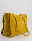 *HOT* CH Mustard Yellow Small Deauville Tote Bag in Velvet Tweed with Champagne Gold Hardware