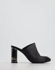 *FIRE PRICE* CH Black Embellished Mules with Silver Logo Size EU 37