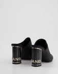 *FIRE PRICE* CH Black Embellished Mules with Silver Logo Size EU 37