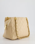 *RARE* CH Vintage Mini Beige GST Shopper Tote Bag in Caviar Leather with Gold Hardware