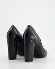 *FIRE PRICE* CH Black Round Toe Heels with Quilted Leather & Zip Details Size EU 40.5
