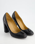 *FIRE PRICE* CH Black Round Toe Heels with Quilted Leather & Zip Details Size EU 40.5