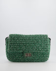 *FIRE PRICE* CH Green Tweed 2.55 Large Crossbody Bag with Ruthenium Hardware