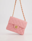 *RARE* CH Pink Mini Square Flap Bag in Caviar Leather with 24K Gold Plated Hardware